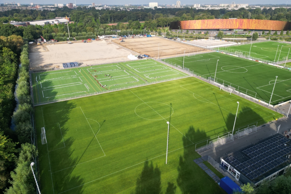 The new training facility of ADO Den Haag in Zuiderpark on natural grass