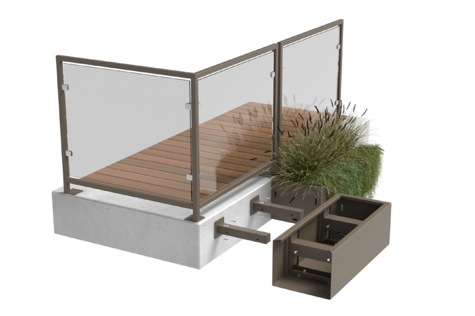 This render shows the structure of the hanging planter