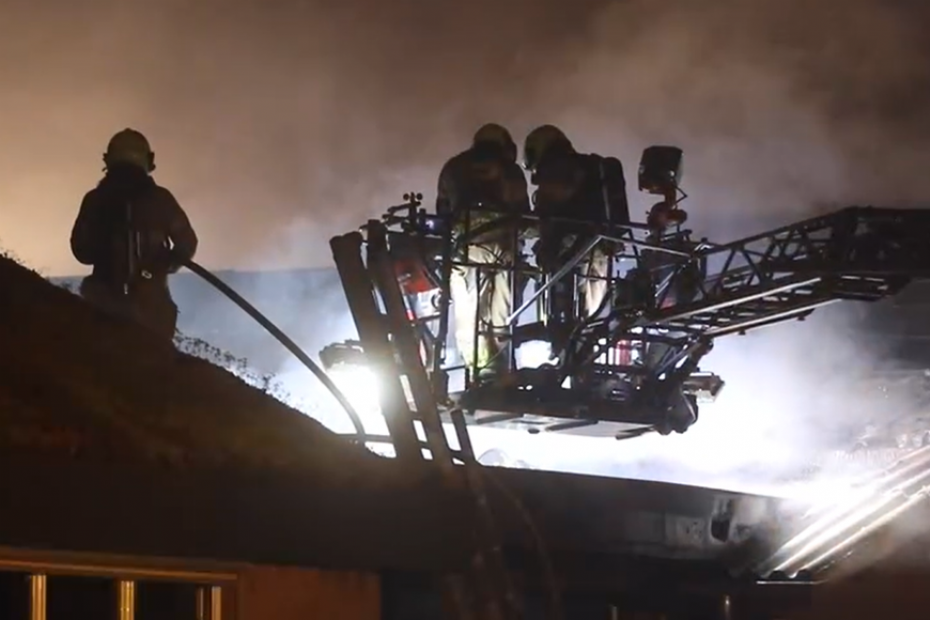 Major fire at landscaping company Ter Riele (video still)
