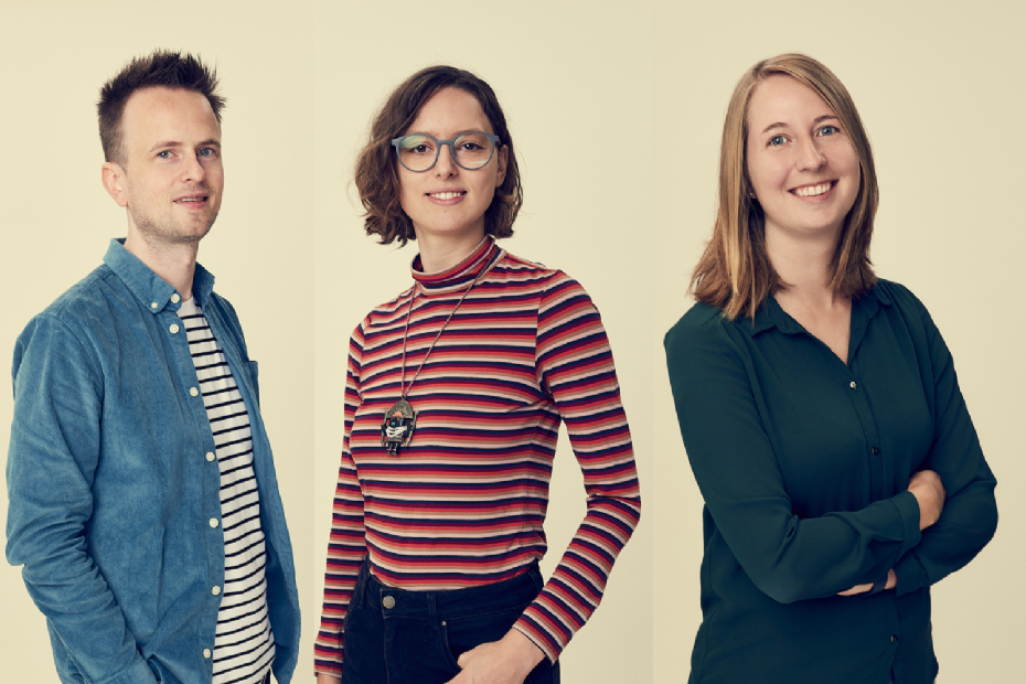 From left to right: Mark Noordzij, Robin Rauws and Daniëlle Ruikes, researchers at the Mulier Institute