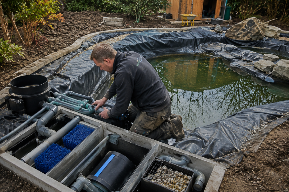 Building a koi pond requires a different approach from creating a regular ornamental pond (AI)